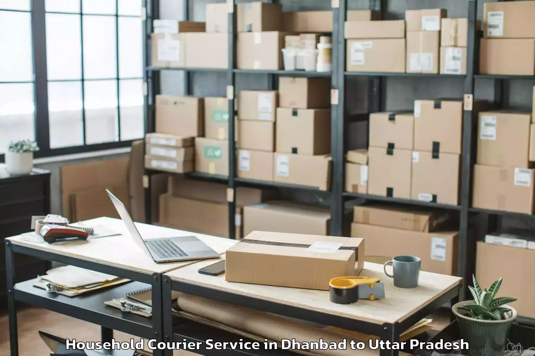 Easy Dhanbad to Etah Household Courier Booking